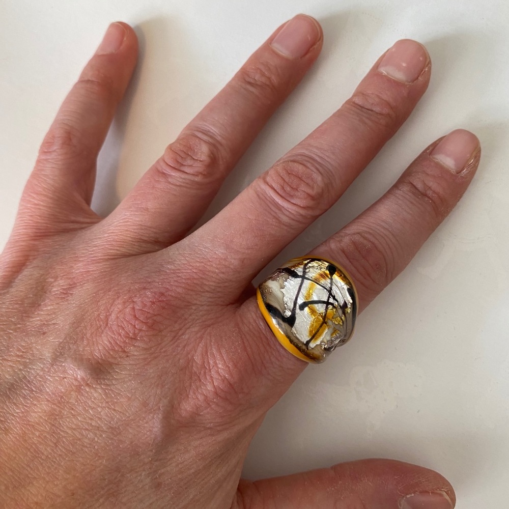 Venetian murano glass statement ring